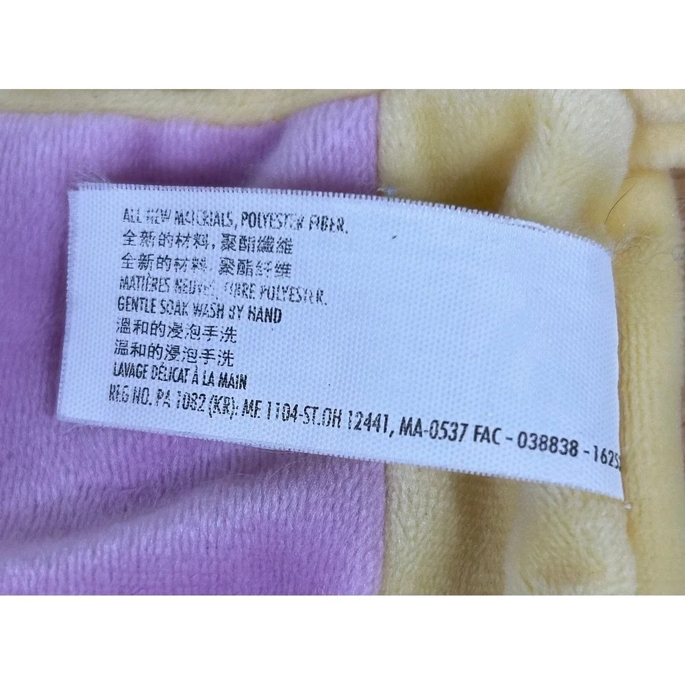 Disney Parks Minnie Mouse Lovey Security Blanket Purple Yellow Tag Crinkle Plush